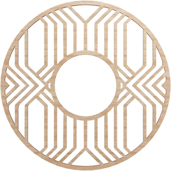 Ekena Millwork Empire Wood Fretwork Pierced Ceiling Medallion, Alder, 16"OD x 5 7/8"ID x 1/4"T CMWP16X16X0250EPAL - main